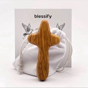 Blessify Olive Wooden Comfort Cross 3.5”
